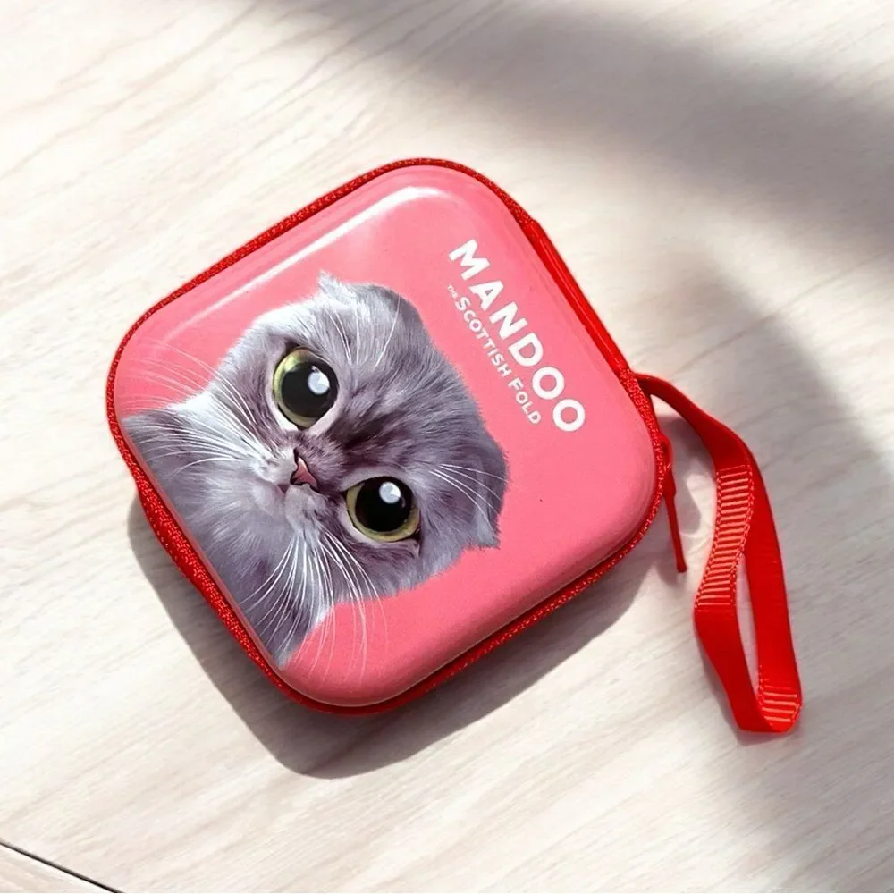 Pink Scottish Fold Zippered AirPod Or Trinket Case